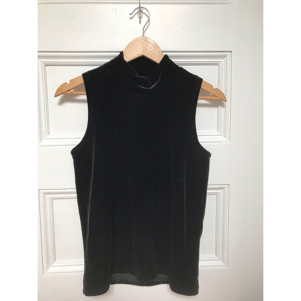Black Velvet J. Crew Mock Neck Tank Top